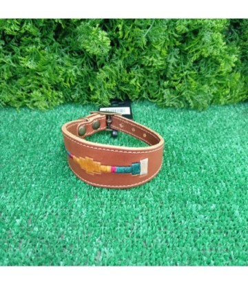 COLLAR PARA GALGO PIEL BORDADO ARGENTINO TALLA XS