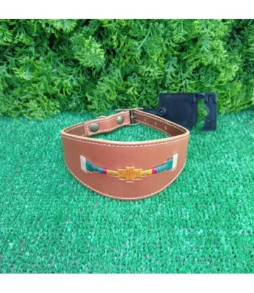 COLLAR PARA GALGO PIEL BORDADO ARGENTINO TALLA M