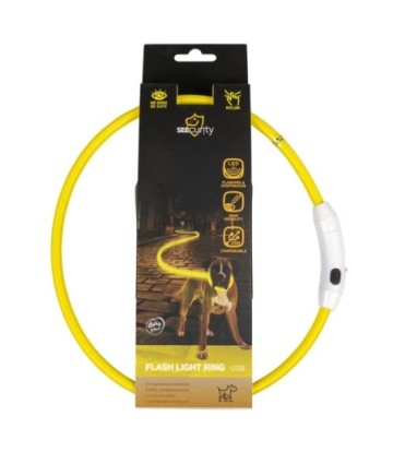 DUVO SEECURITY COLLAR LED NYLON REDONDO AMARILLO 6