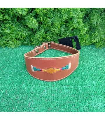 COLLAR PARA GALGO PIEL BORDADO ARGENTINO TALLA L