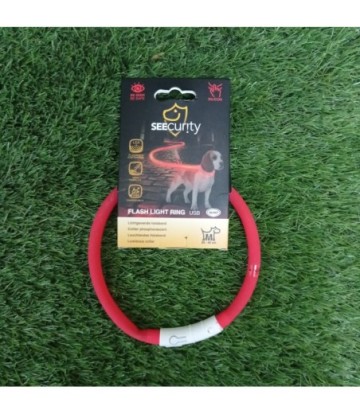 DUVO SEECURITY COLLAR LED SILICONA REDONDO ROJO 45