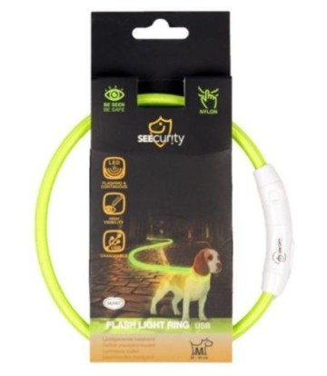 DUVO SEECURITY COLLAR LED NYLON REDONDO VERDE 65 C