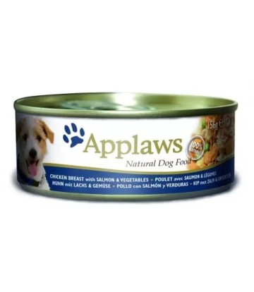 APPLAWS PECHUGA POLLO CON SALMON Y VERDURAS 156GR