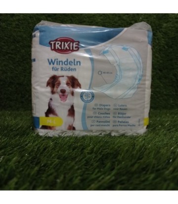 PAÑALES PARA PERROS MACHOS M-L 46-60CM 12UDS