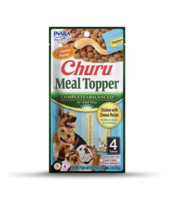 CHURU DOG MEAL TOPPER POLLO CON QUESO 4X14GR