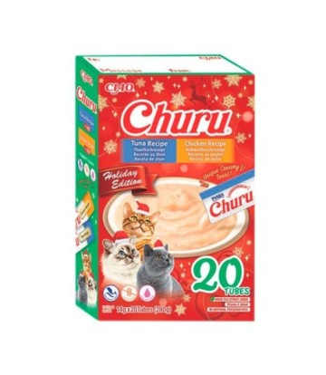 CHURU CAT BOX EDICION NAVIDAD ATUN Y POLLO 20X14GR