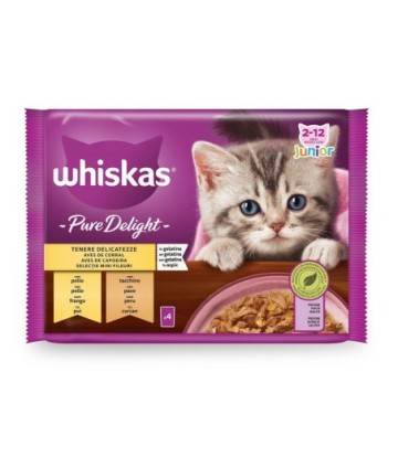 WHISKAS PURE DELIGHT KITTEN AVES DE CORRAL 4X85GR