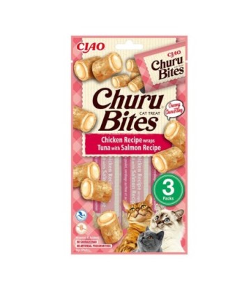 CHURU CAT BITES ATUN CON SALMON 3X10GR