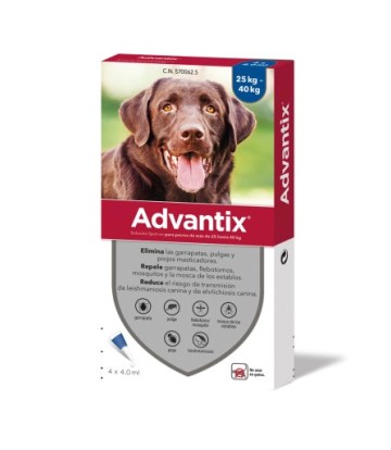 ADVANTIX 4 PIPETAS PERRO MAS 25KG