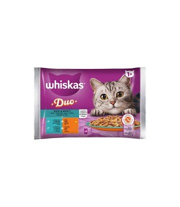 WHISKAS DUO COMBO MAR Y MONTAÑA EN GELATINA 4x85GR