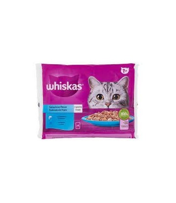 WHISKAS CORE SELECCION PESCADO GELATINA 4X85GR