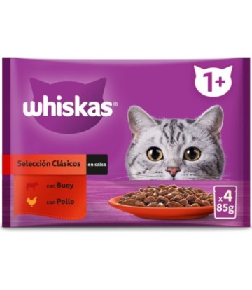 WHISKAS CORE SELECCION CLASICOS CARNE SALSA 4X85GR