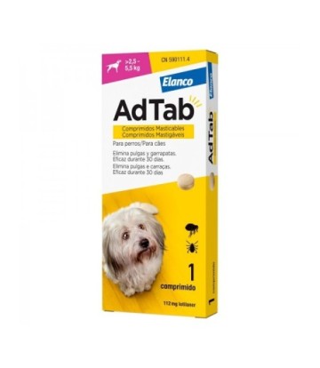 ELANCO ADTAB PERRO 2.5-5.5KG 112MG 1 COMPRIMIDO