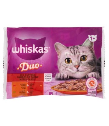 WHISKAS DUO COMBO CARNE EN GELATINA 4x85GR