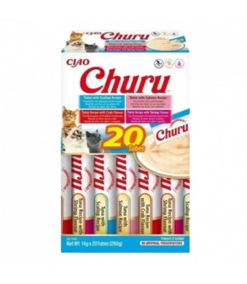CHURU CAT CAJA VARIEDADES ATUN CON MARISCO 20X14GR