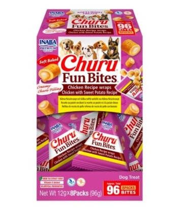 CHURU DOG FUN BITES POLLO CON BONIATO 8x12GR