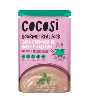 COCOSI GATO SOPA CREMOSA POLLO Y SALMON 40GR