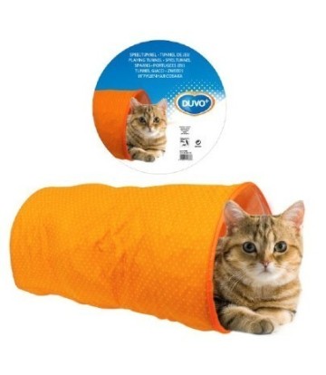 DUVO+ TUNEL CILINDRO NARANJA PARA GATOS 50x25x25CM
