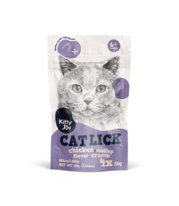 KITTY JOY CAT LICK SABOR POLLO Y VIEIRA 4x15GR