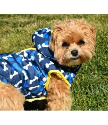 CHAQUETA CON CAPUCHA CAMUFLABONES AZUL 55CM