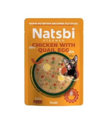NATSBI CAT STEAMED CHICKEN WITH QUAIL EGG 80GR