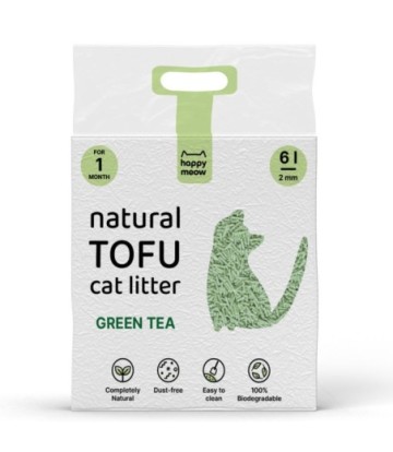 HAPPY MEOW ARENA TOFU GATOS TE VERDE 6L