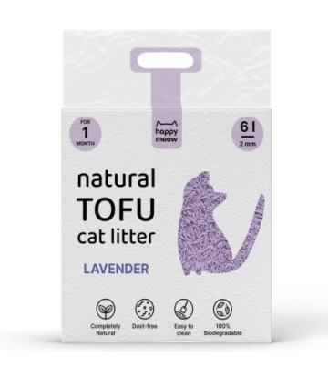 HAPPY MEOW ARENA TOFU GATOS LAVANDA 6L