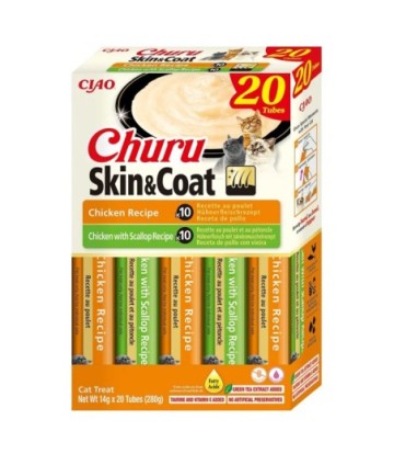 CHURU CAT SKIN & COAT VARIEDADES POLLO 20X14GR