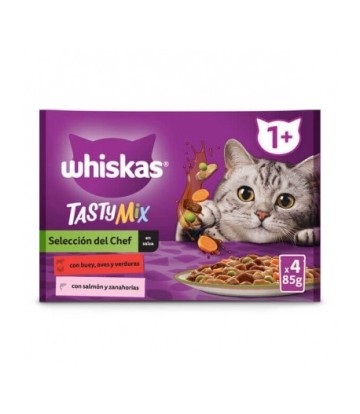 WHISKAS TASTY MIX SELECCION DEL CHEF SALSA 4X85GR