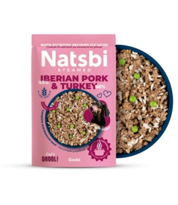 NATSBI DOG STEAMED IBERIAN PORK & TURKEY 200GR