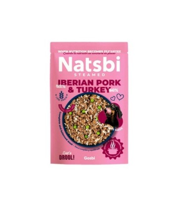 NATSBI DOG STEAMED IBERIAN PORK & TURKEY 500GR