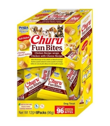 CHURU DOG FUN BITES POLLO CON QUESO 8x12GR