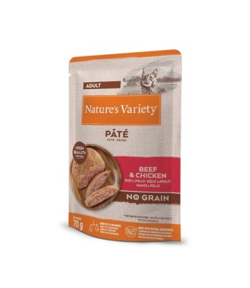 NATURES VARIETY NO GRAIN PATE TERNERA Y POLLO 70GR