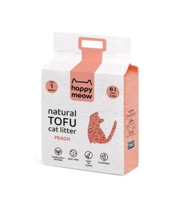 HAPPY MEOW ARENA TOFU GATOS MELOCOTON 6L