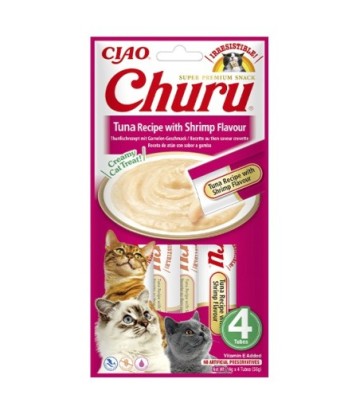 CHURU CAT ATUN CON GAMBAS 4X14GR