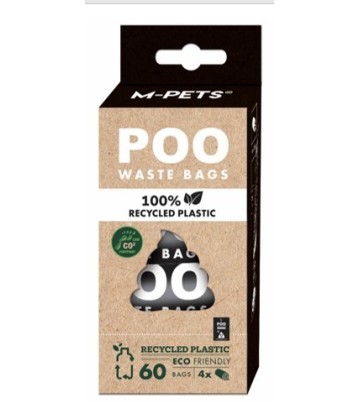 POO BOLSAS CACA PLASTICO RECICLADO 4x15 NATURAL