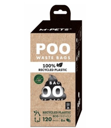 POO BOLSAS CACA PLASTICO RECICLADO 8x15 NATURAL
