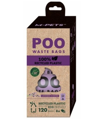 POO BOLSAS CACA PLASTICO RECICLADO 8x15 LAVANDA
