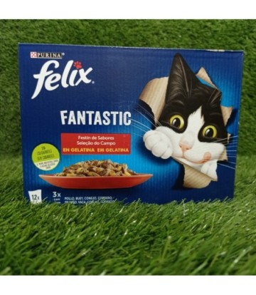 FELIX FANTASTIC GELATINA FESTIN DE CARNE 12X85GR