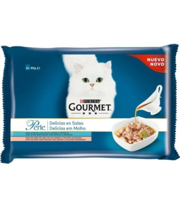 GOURMET PERLE DELICIAS EN SALSA SALMON-ATUN 4x85GR