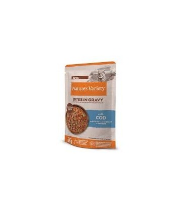 NATURES VARIETY ADULT BOCADITOS SALSA BACALAO 85GR