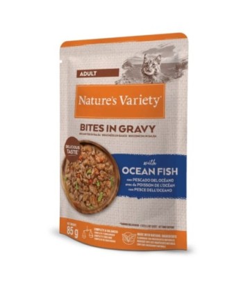 NATURES VARIETY ADULT BOCADITOS SALSA PESCADO 85GR