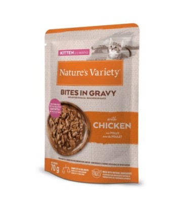 NATURES VARIETY KITTEN BOCADITOS SALSA POLLO 70GR