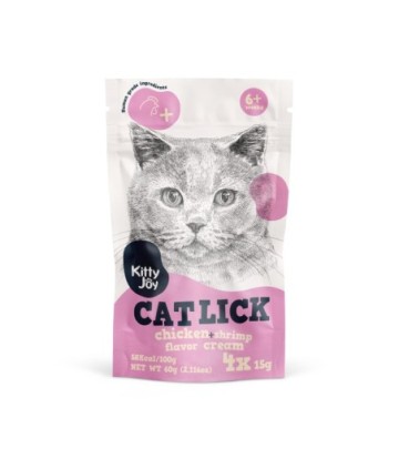 KITTY JOY CAT LICK SABOR POLLO Y GAMBA 4x15GR