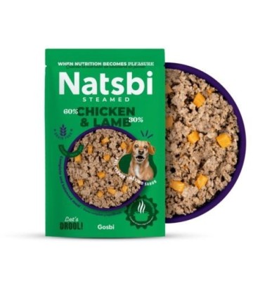 NATSBI DOG STEAMED CHICKEN & LAMB 200GR