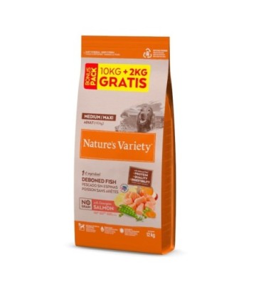 NATURES VARIETY NO GRAIN MEDIUM ADULT SALMON 10KG